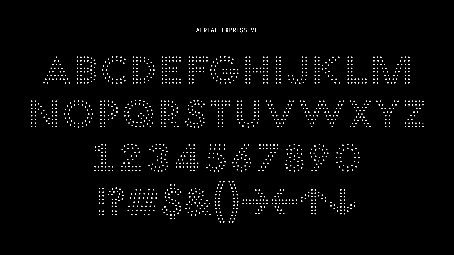 Aerial expressive character set